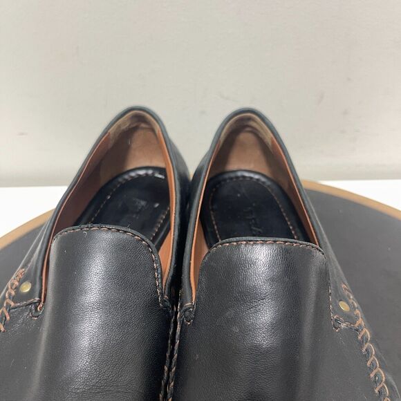 H.S. Trask Shoes Mens 9.5M Handsewn Loafers‎ Black Leather Slip On Driving Moc main image 7